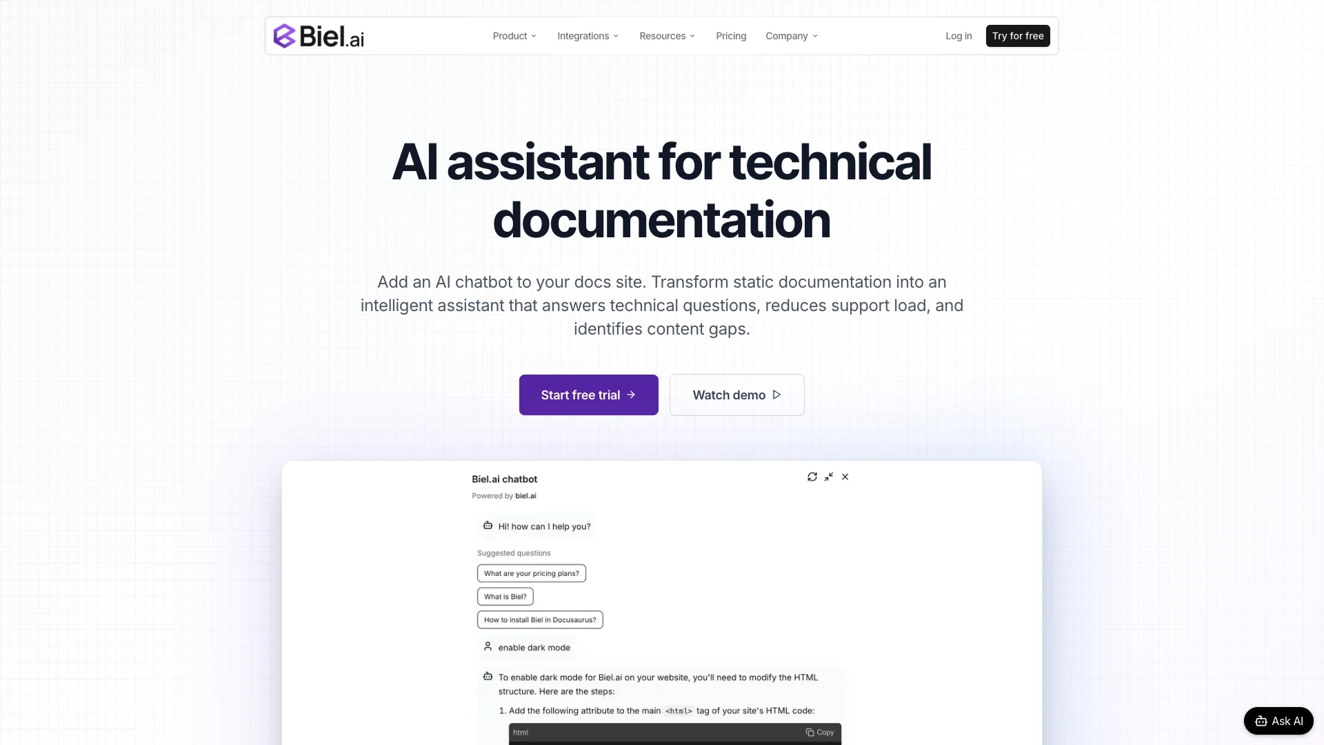 Biel.ai preview