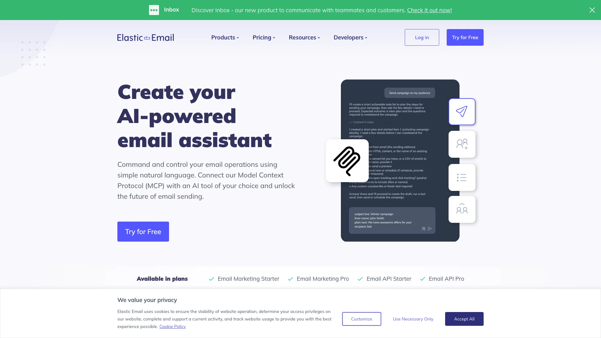 Elastic Email MCP Server preview