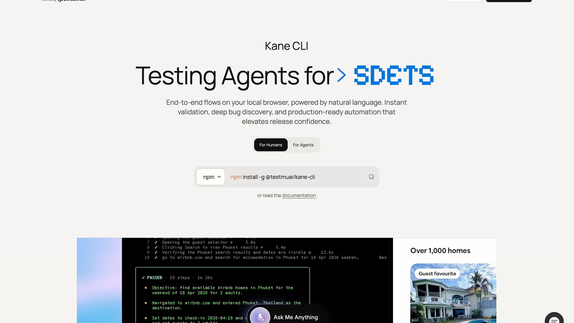 Kane CLI By TestMu AI preview