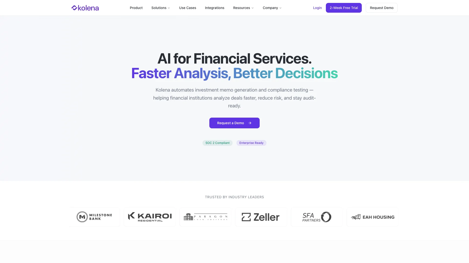 Kolena Finance AI preview