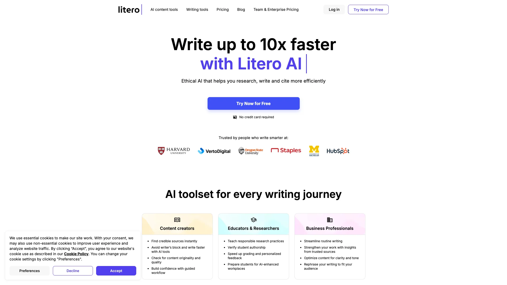 Litero AI preview