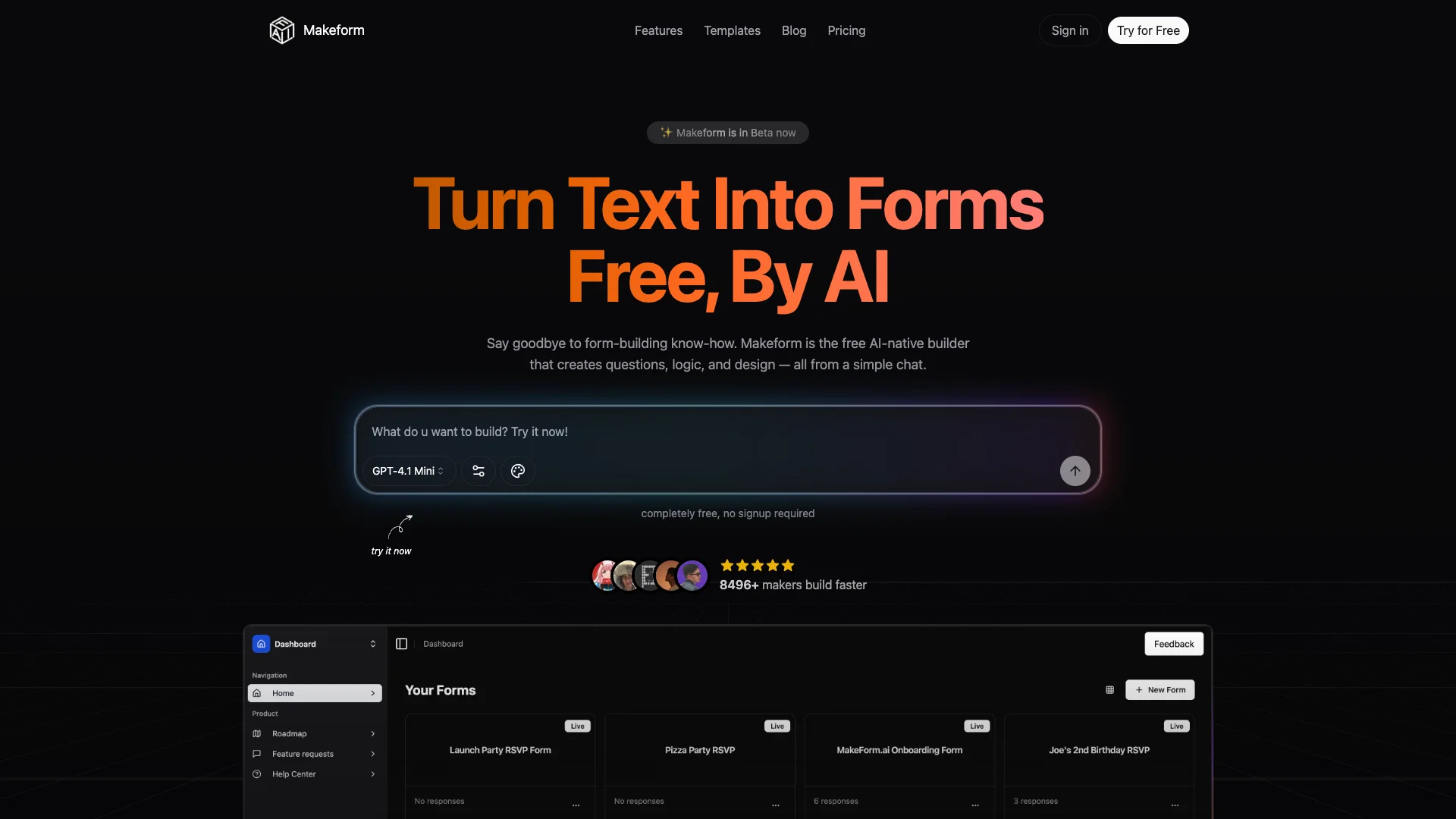 Makeform AI preview