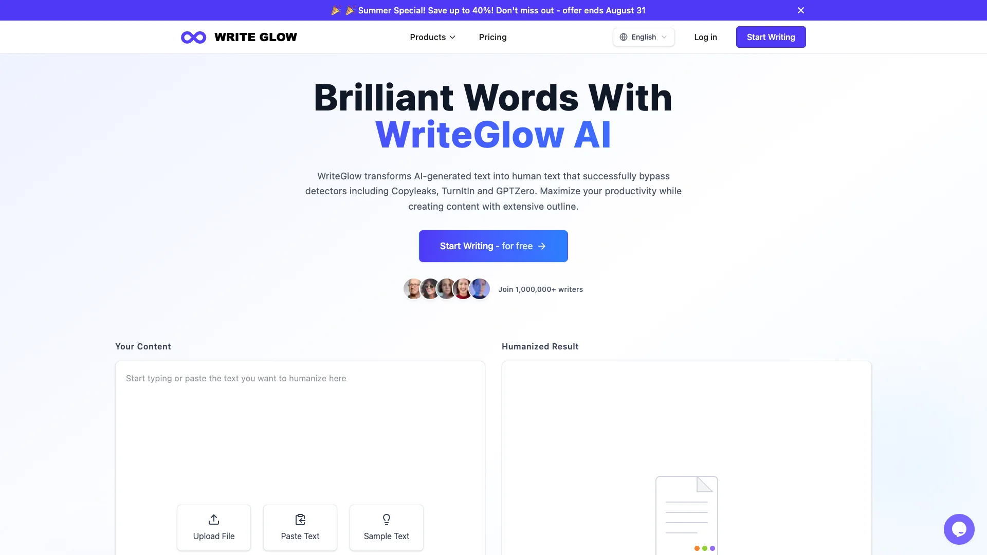WriteGlow preview